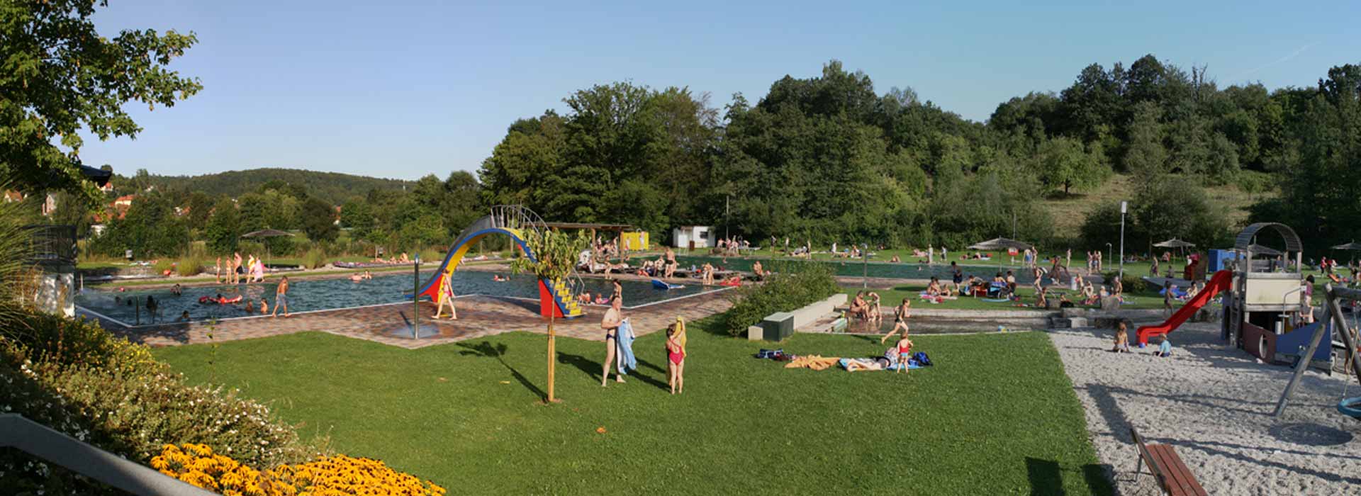 Ebrach Klosterbräu Naturbad schwimmen Freizeitbad Badespaß